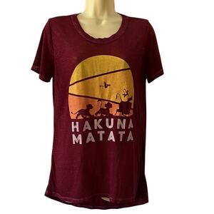 Disney Size M Lion King Hakuna Matata Tissue Tee Shirt Short Sleeves High Low